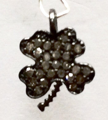 Flower Diamond charm .925 Oxidized Sterling Silver Diamond Charms, Genuine handmade pave diamond Charm Size 10 x 14 MM