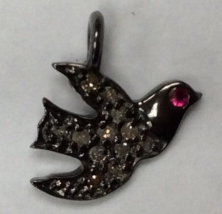 Bird Diamond Charm, 9x11mm Small Bird Shape Charms