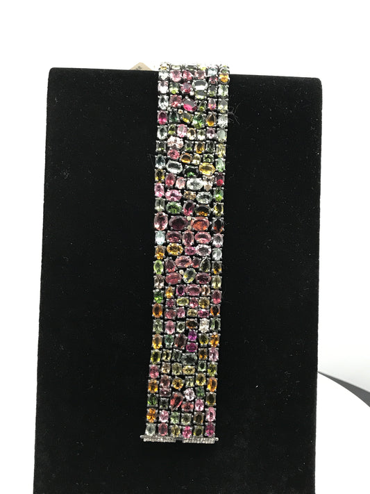 Tourmaline and Diamond Designer Bracelet