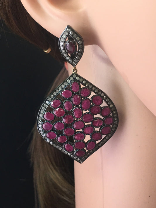 Diamond Ruby Earrings
