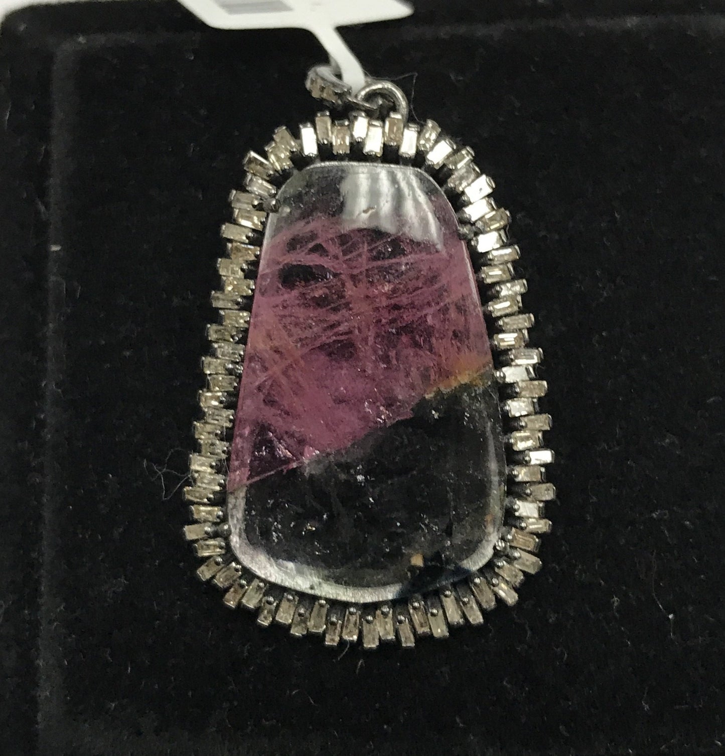 Watermelon Pink Tourmaline Diamond Pendant