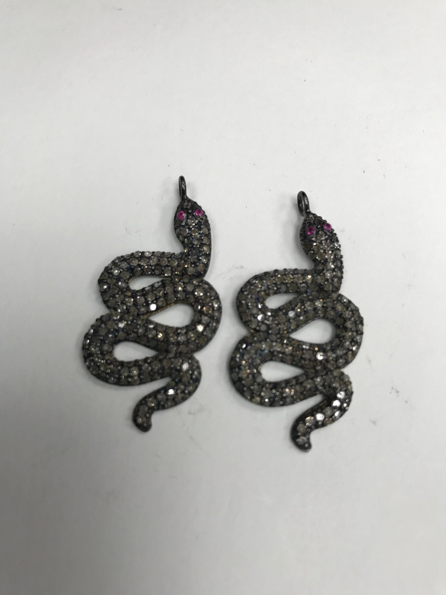 Silver and Diamond Pave Charms