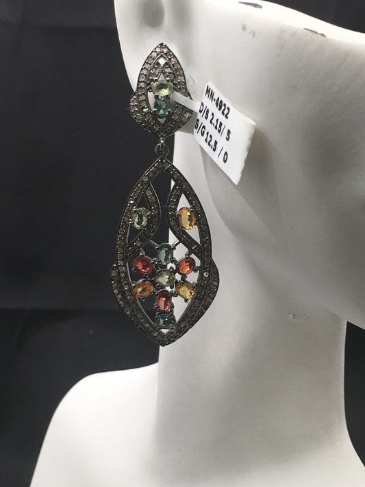 Mutiple Rhodium Diamond Earrings