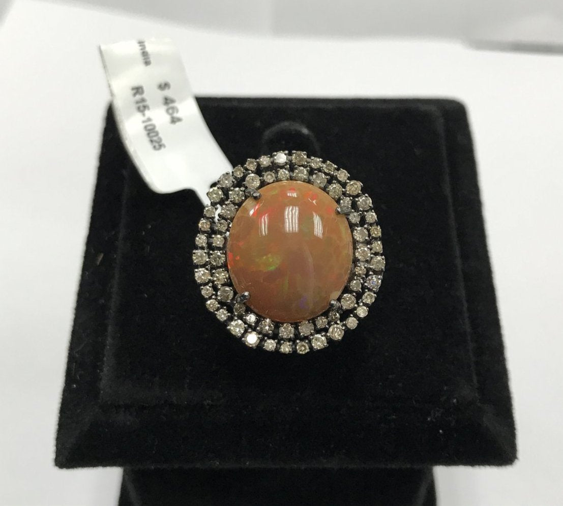 Opal and Diamond Ring
