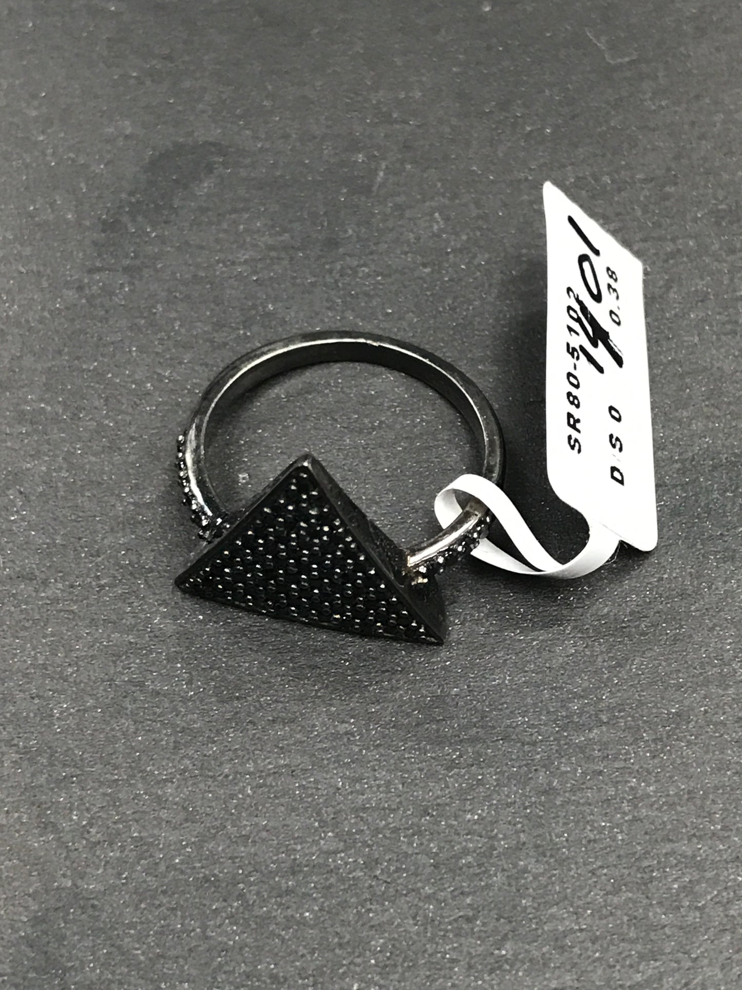 Triangle Black Spinel Ring