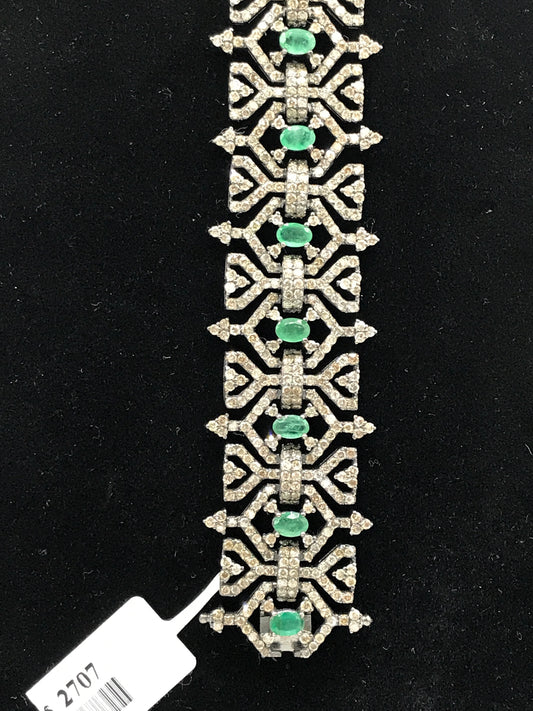 Emerald and Diamond Designer Bracelet