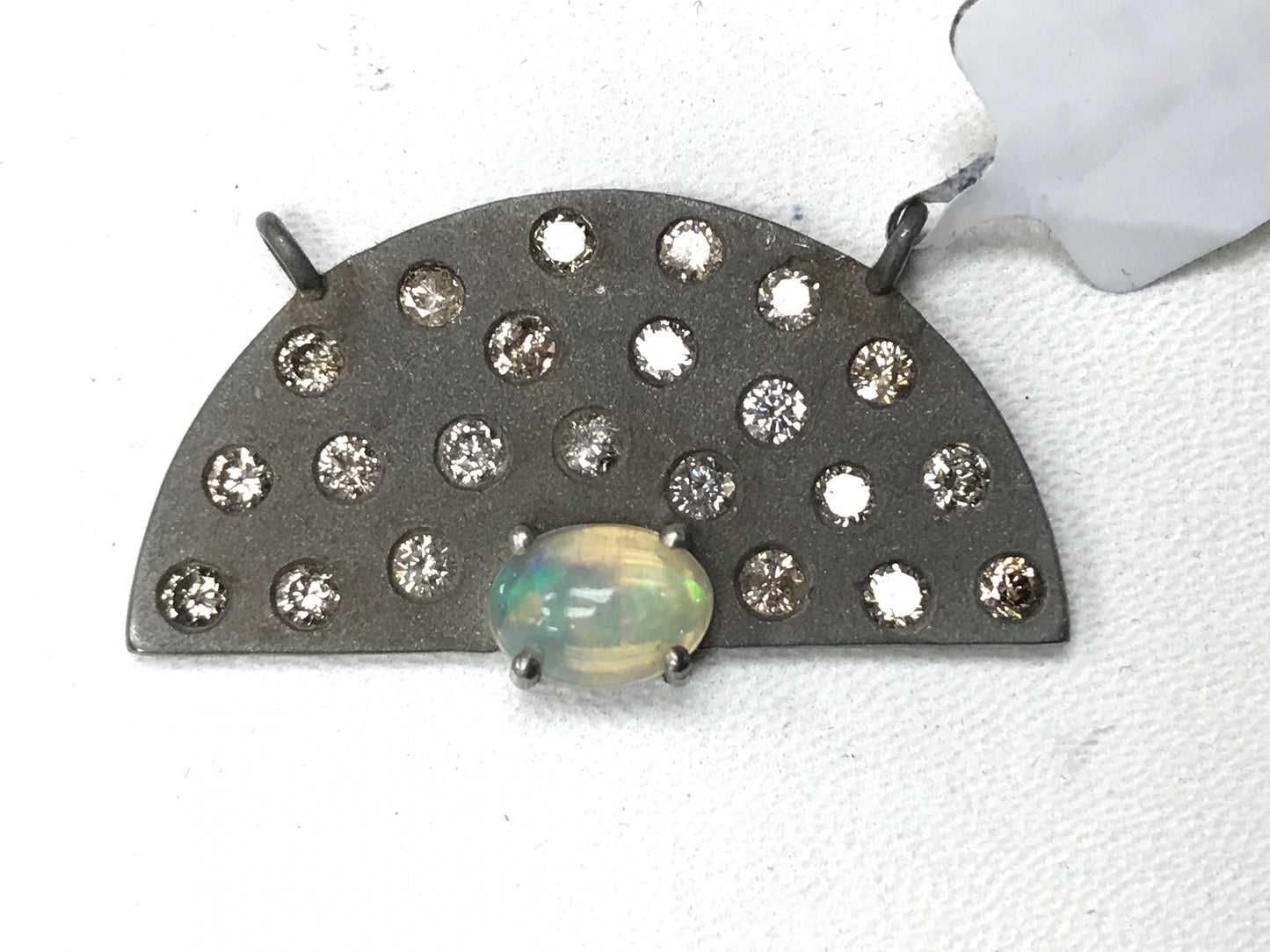Half "D" Shape Diamond Pendant