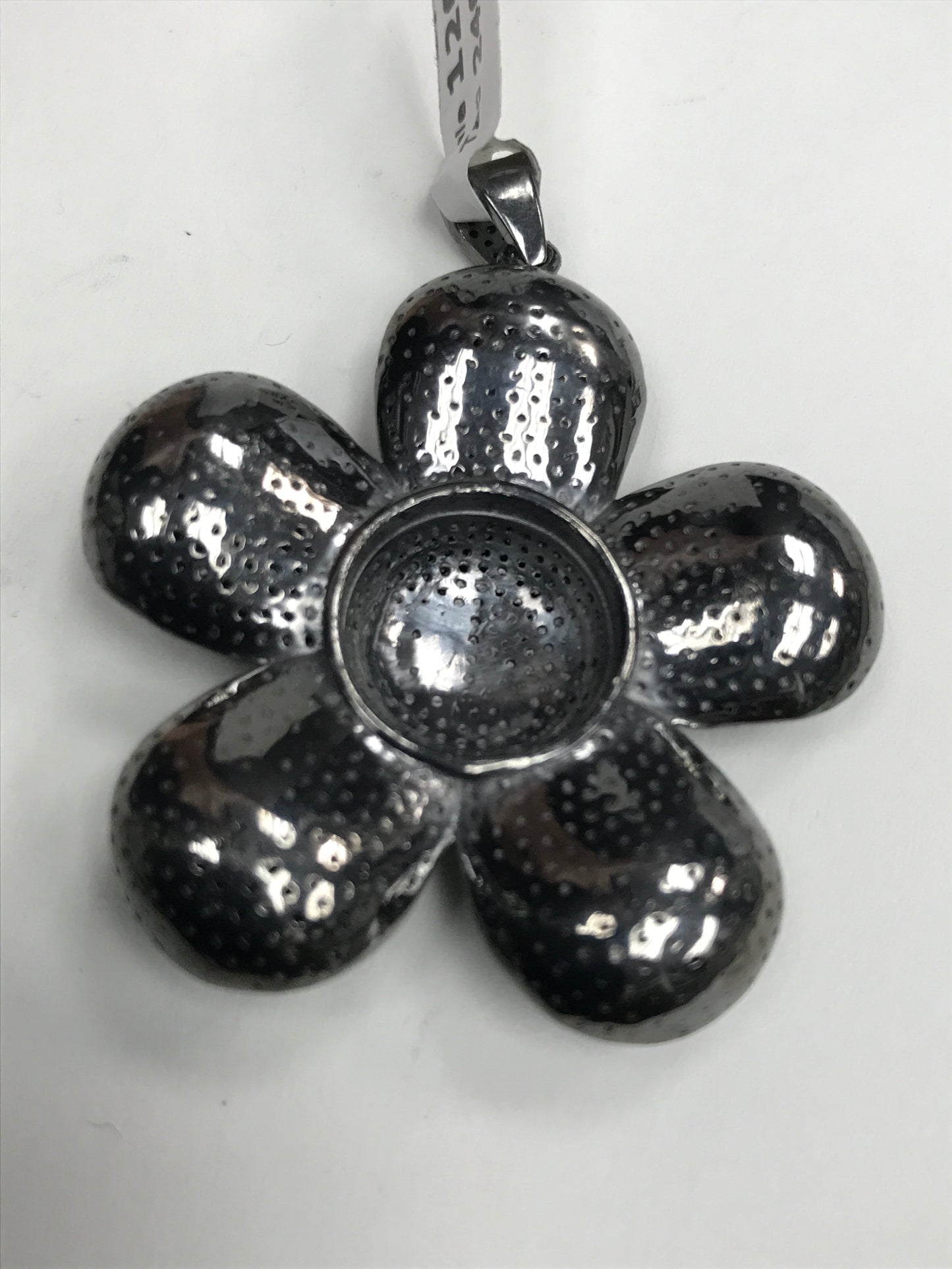 Flowers Black Spinel/White Topaz Charm