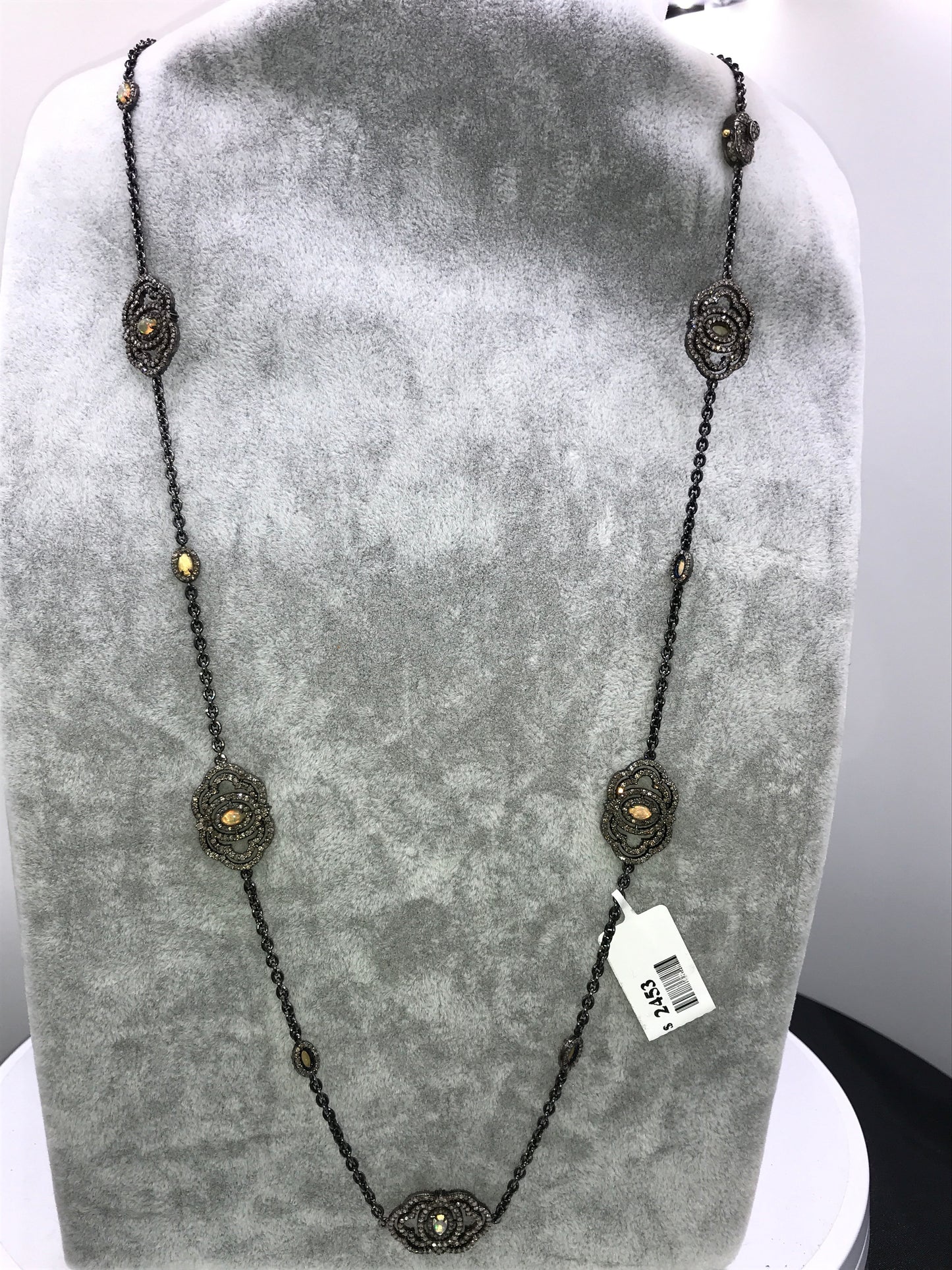 Opal Link Charm Necklace