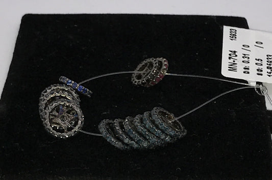 Wheel Shape Spacer Pave Diamond Beads