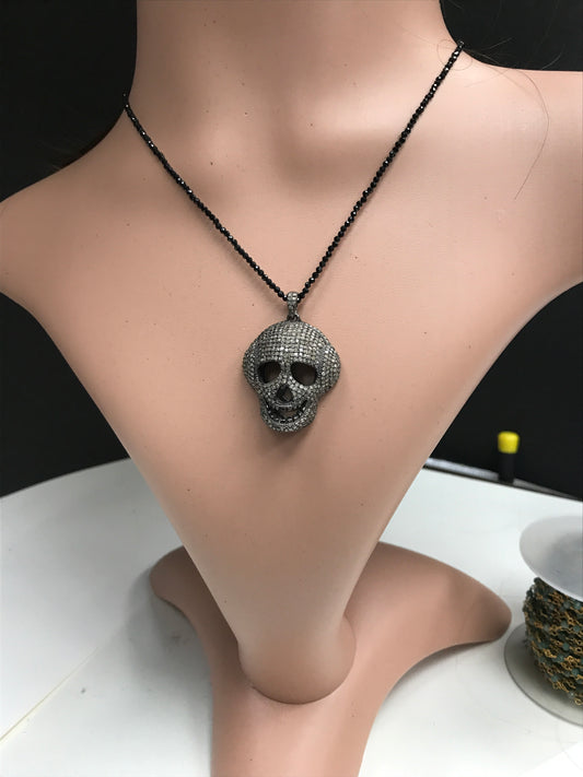SKULL HEAD DIAMOND PENDANTS CHARMS