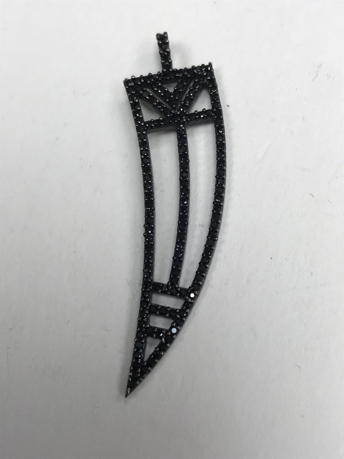 Horn Black Spinel Charm