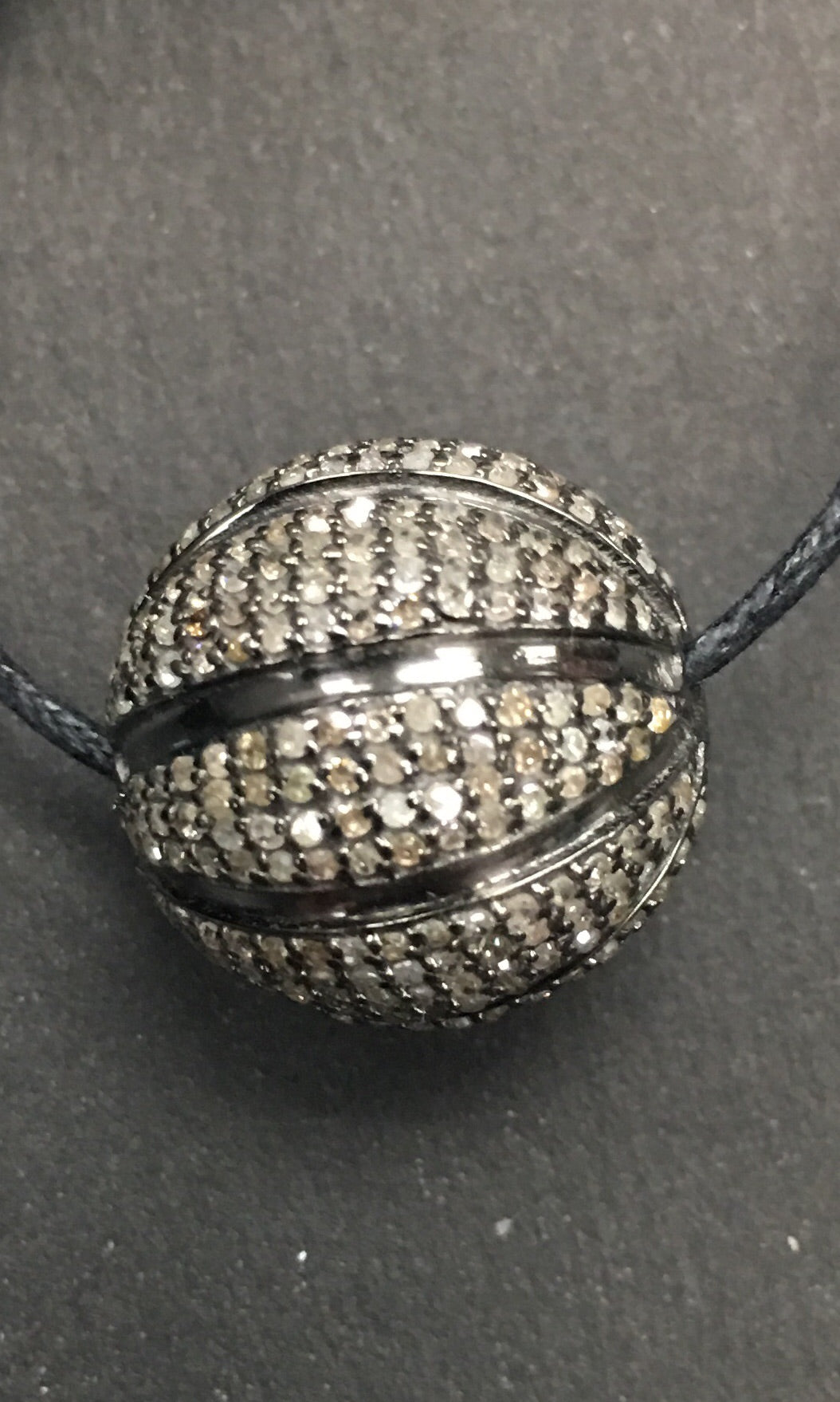Round Melon Shape Pave Diamond Beads