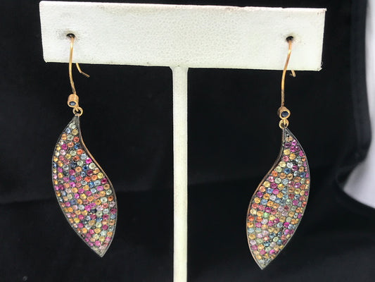 Leaf Shape Stone Earrings