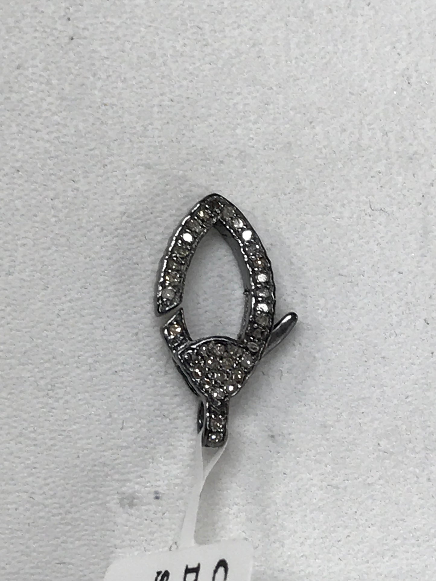 PAVE SILVER DIAMOND CLASPS