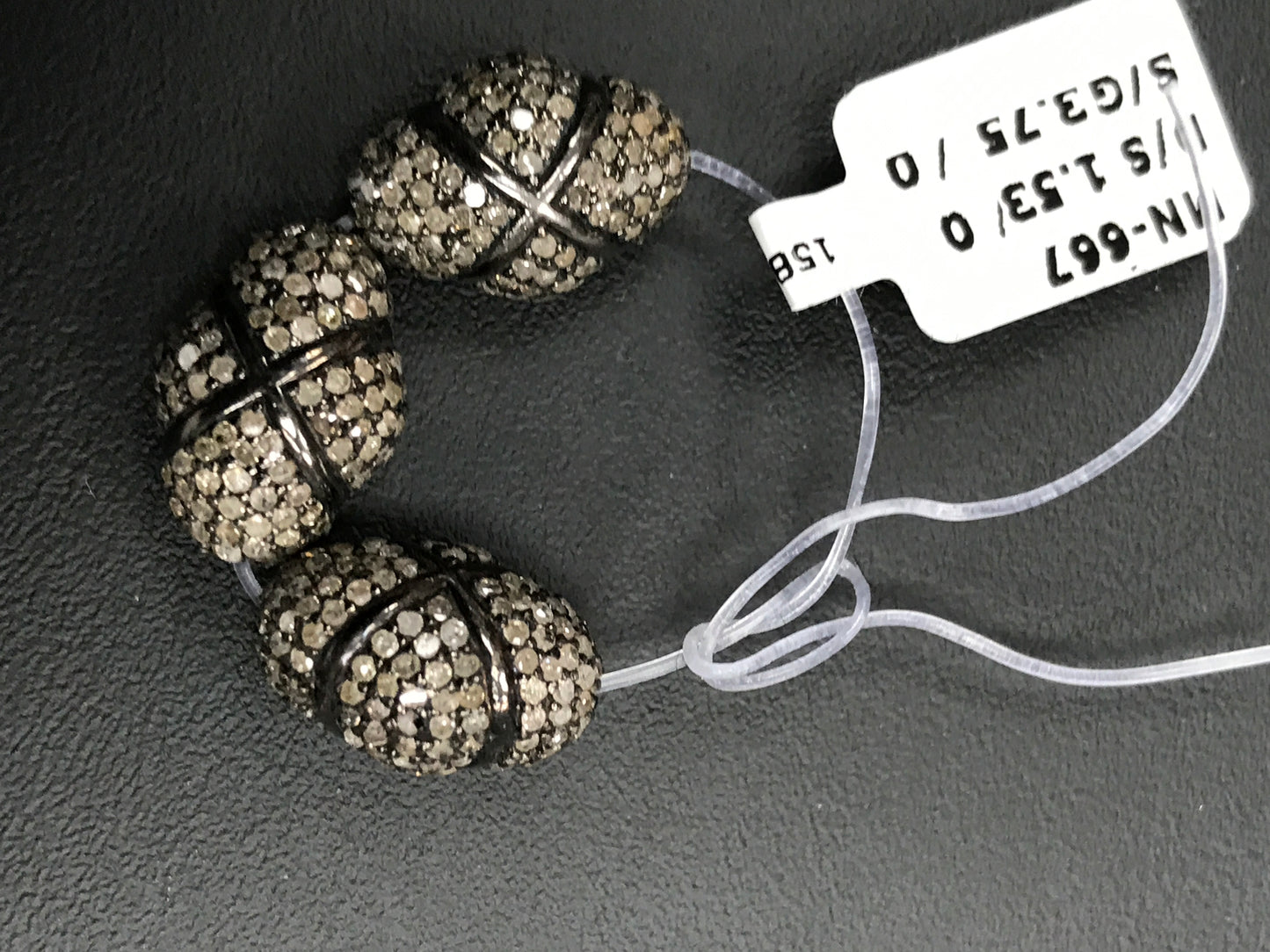 Fancy Shape Silver Pave Diamond Beads