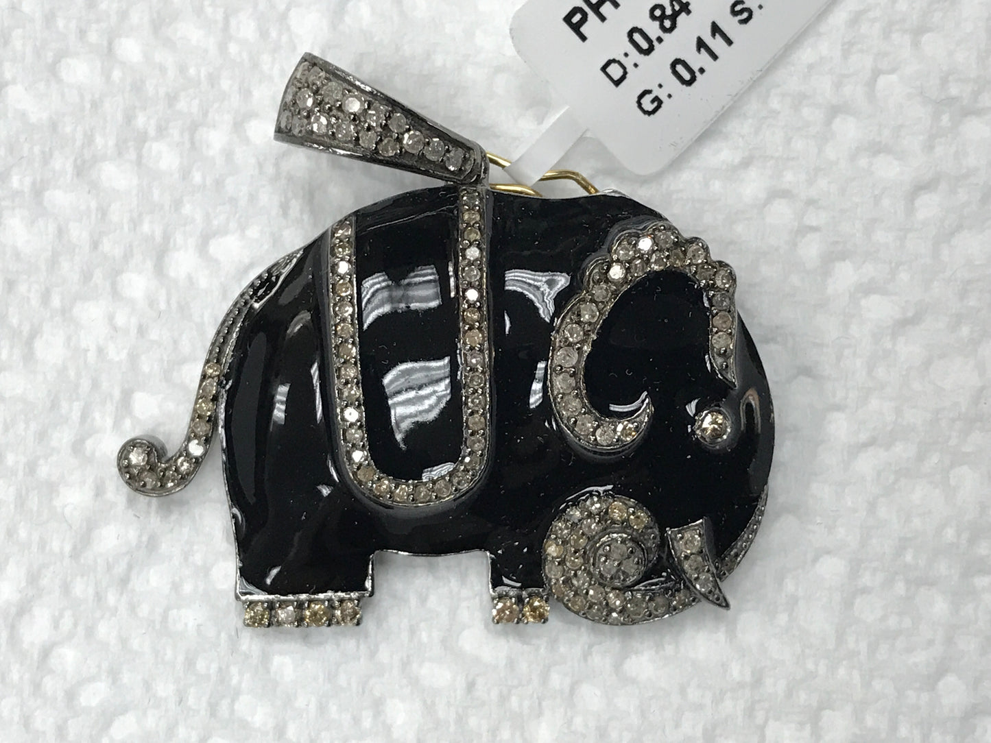 Black Elephant Diamond Pendants & Charms