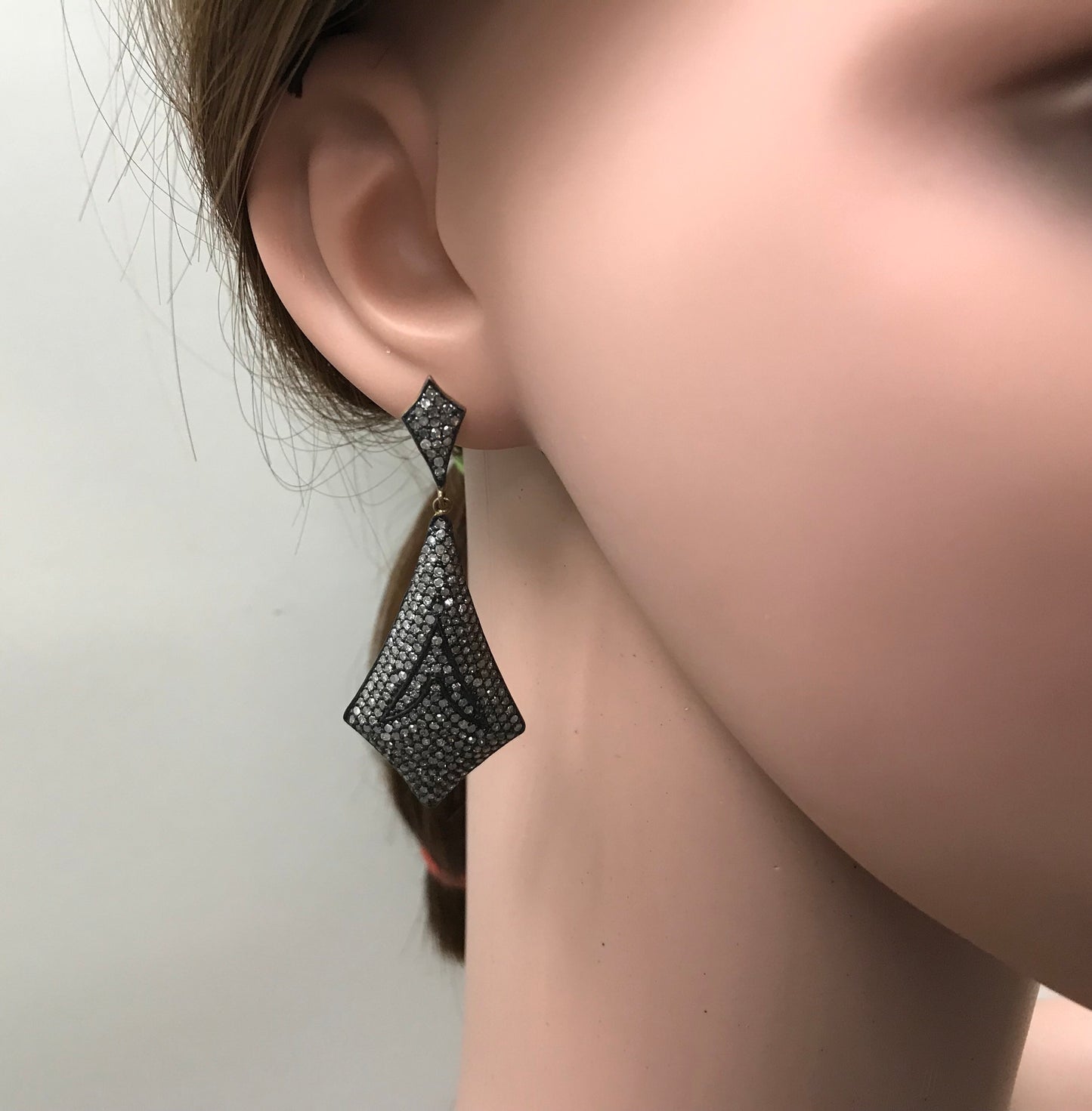 Silver and Diamond Pave EARRINGS