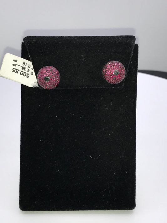 Ruby Round Balls Earring Studs