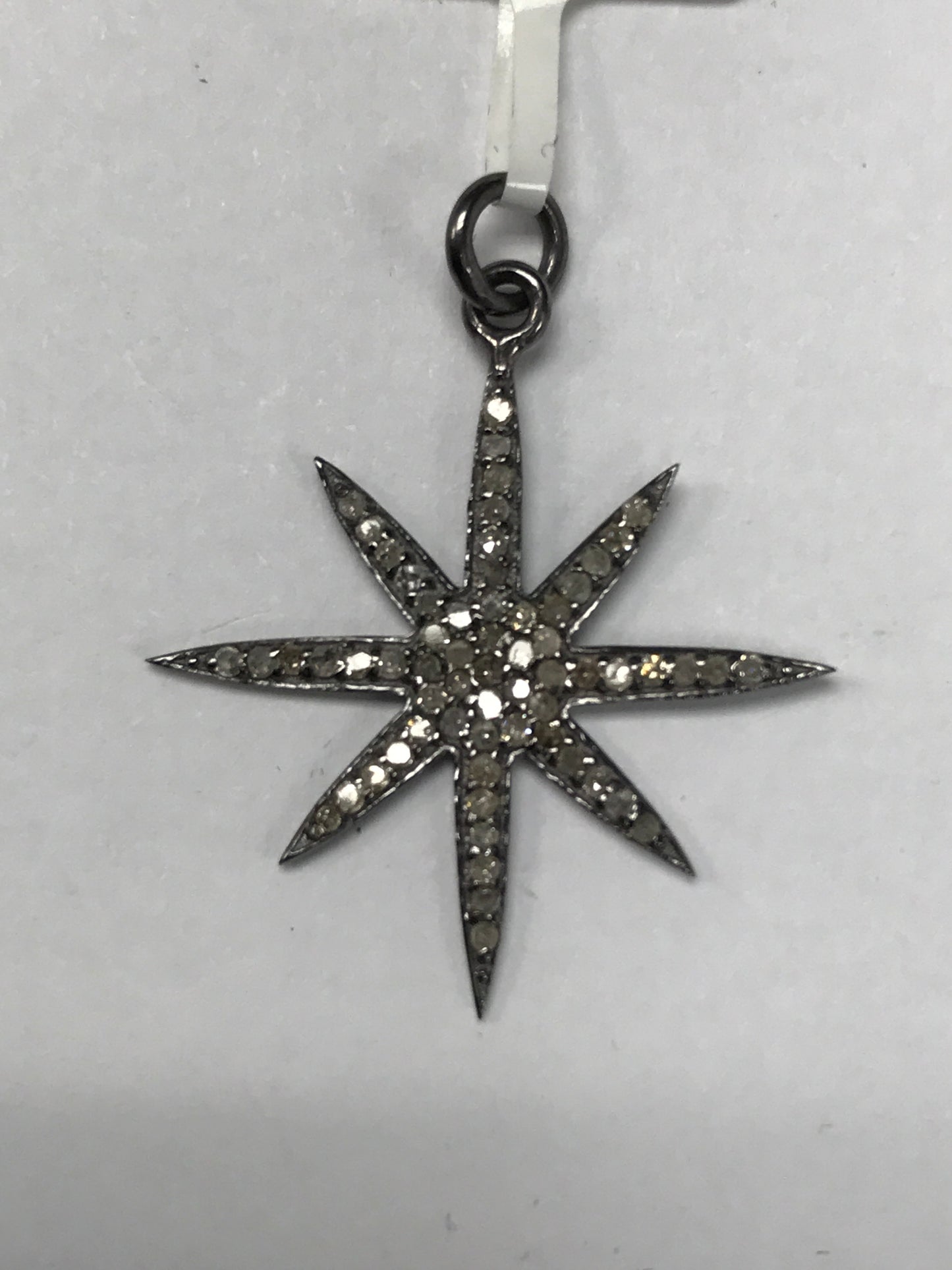 Star Burst Diamond Pendant & Charms Approx 24 x 24 mm