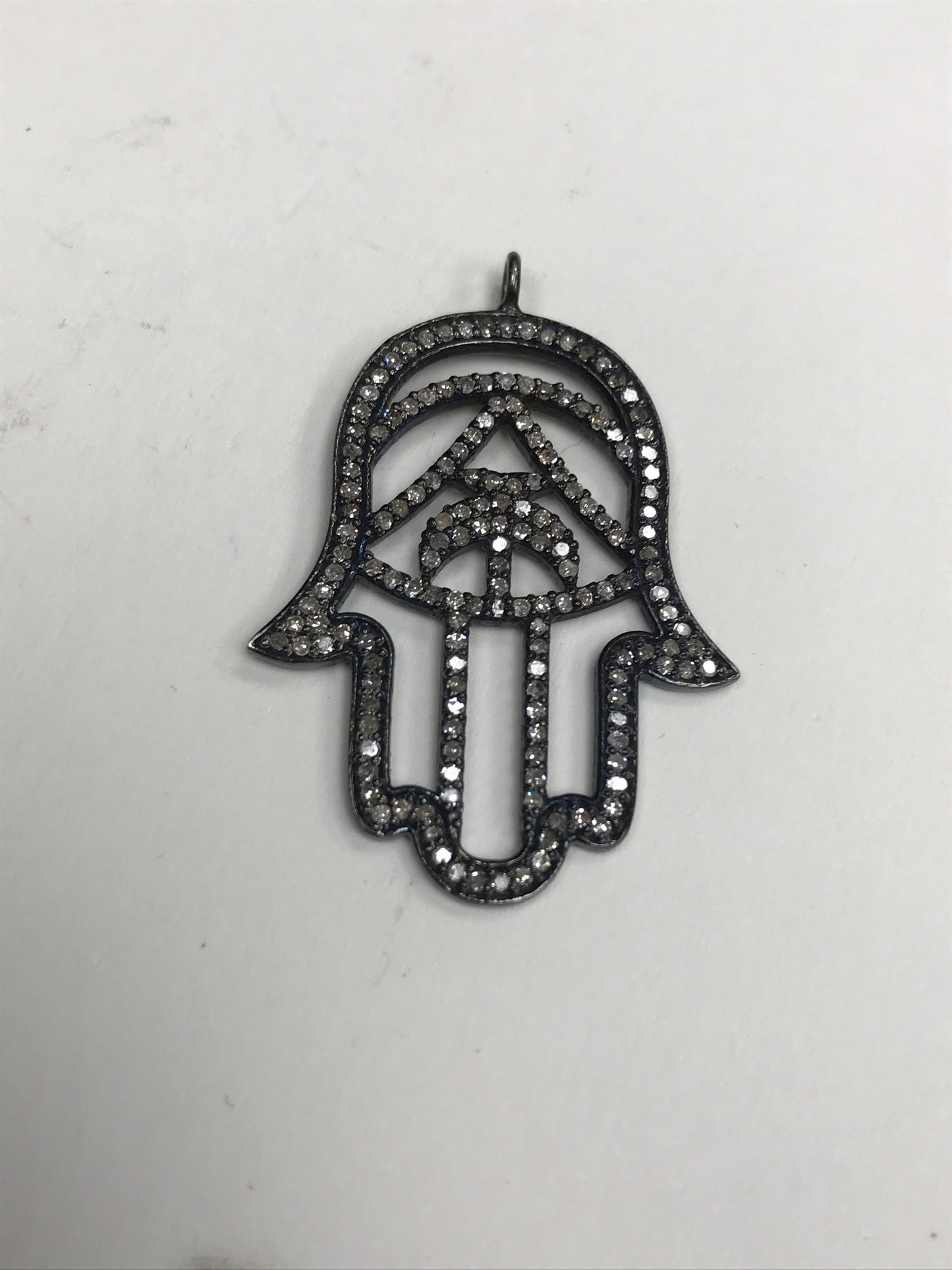 Hamsa Hand Silver and Diamond Pave PENDANT & CHARMS