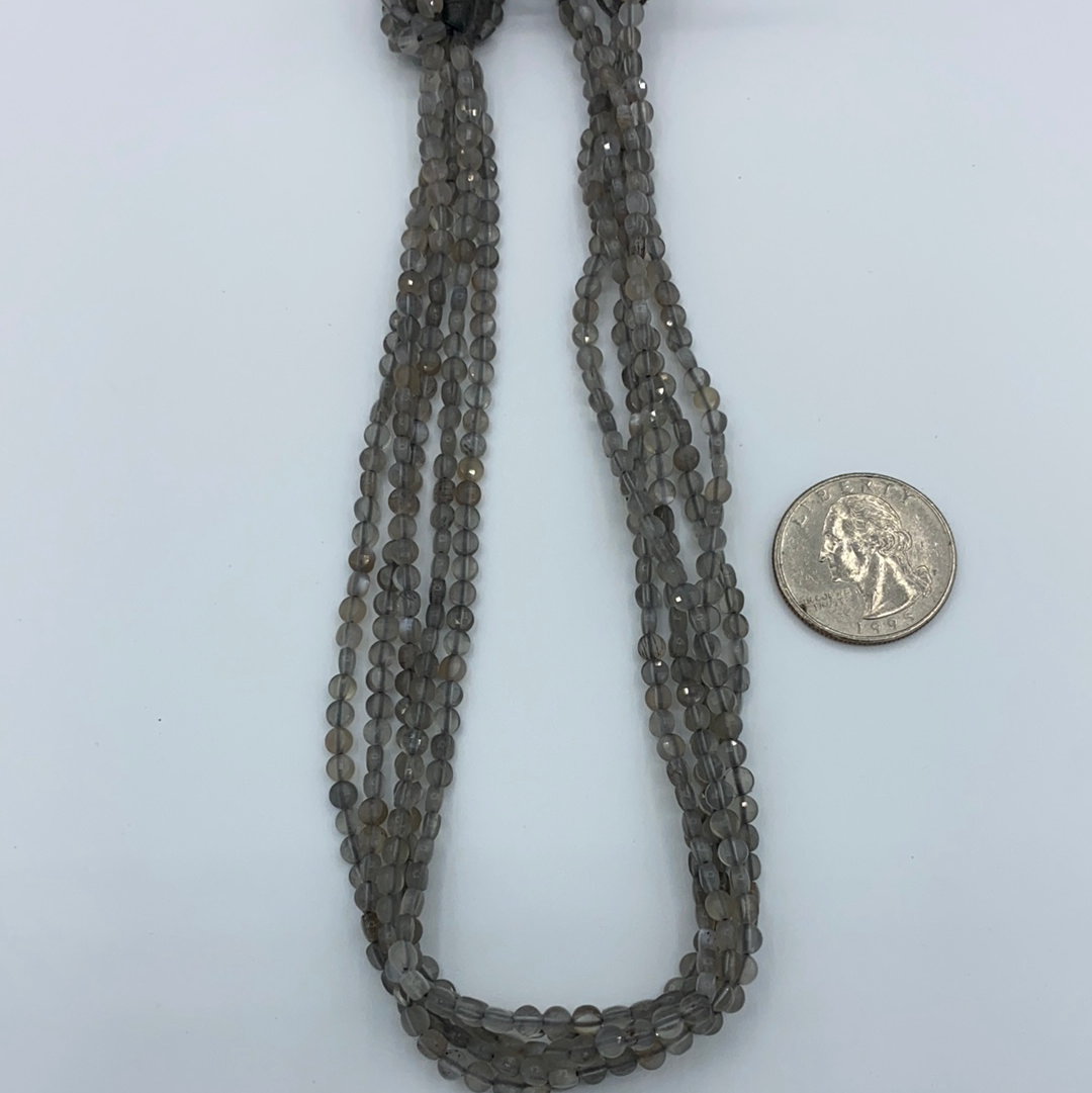 Moonstone, Grey Moonstone Faceted Beads Coin, Beads Coin Beads, Coin
