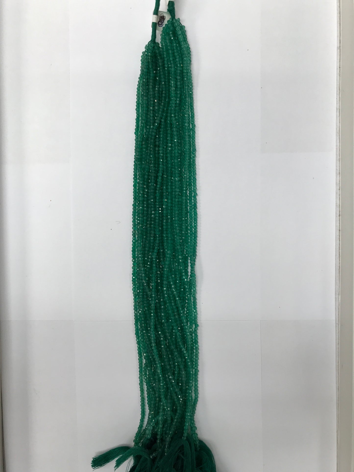 Onyx, Green Onyx Roundel Beads Facetted 3-4mm