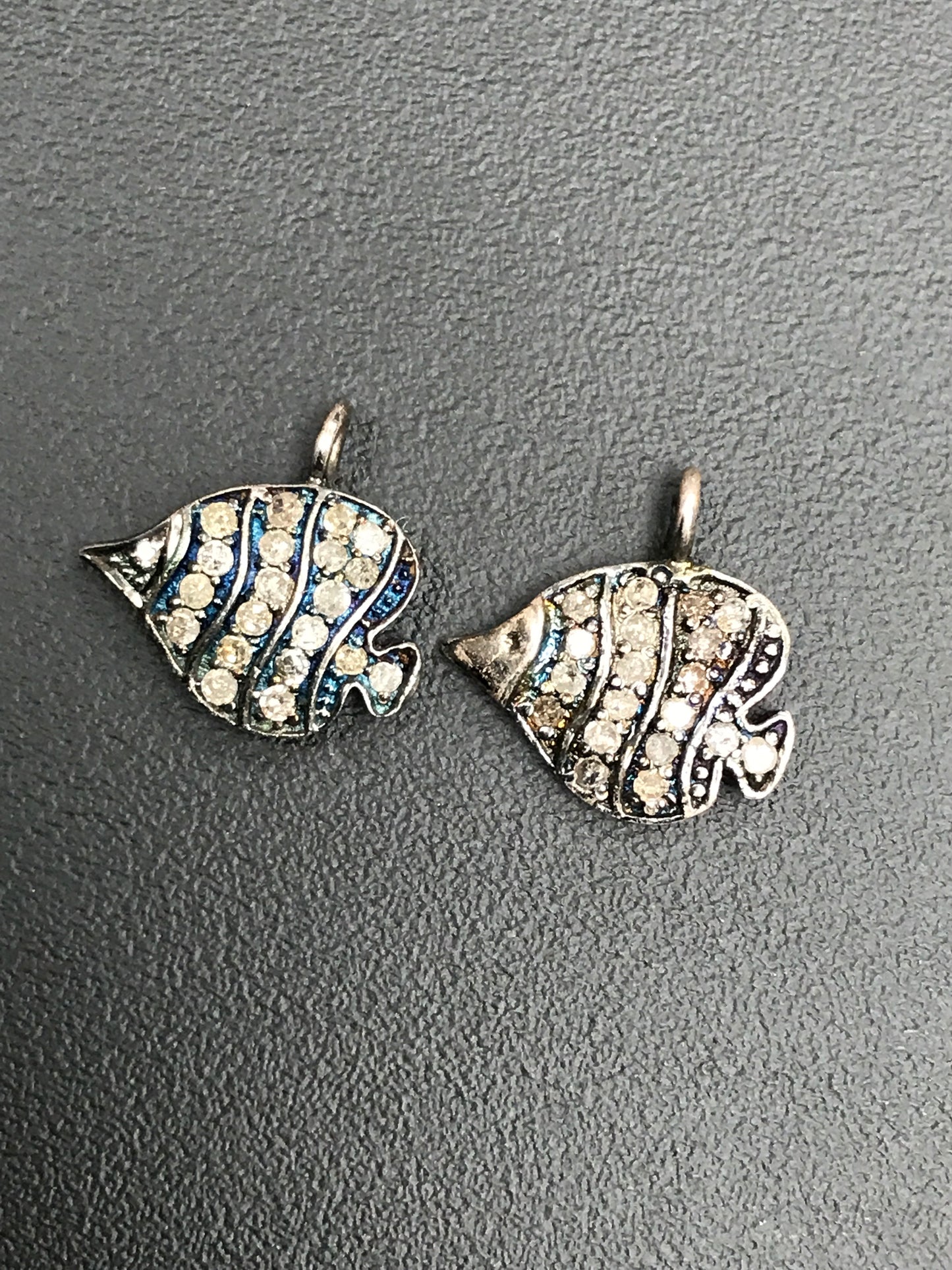 Fish Shape Pave Diamond Charm