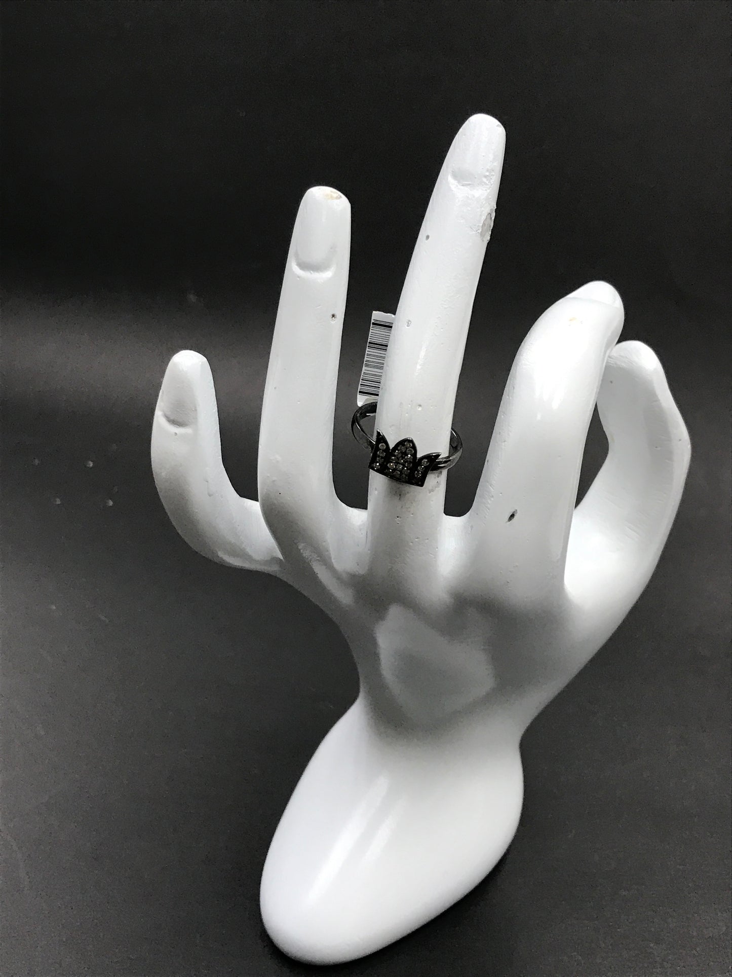 Diamond and Silver Black Rhodium Finish Ring