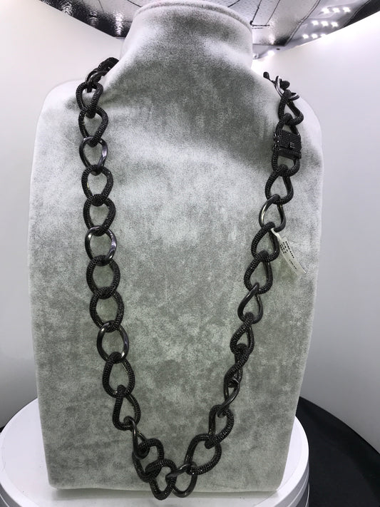 Black Spinel Chain Link Necklace
