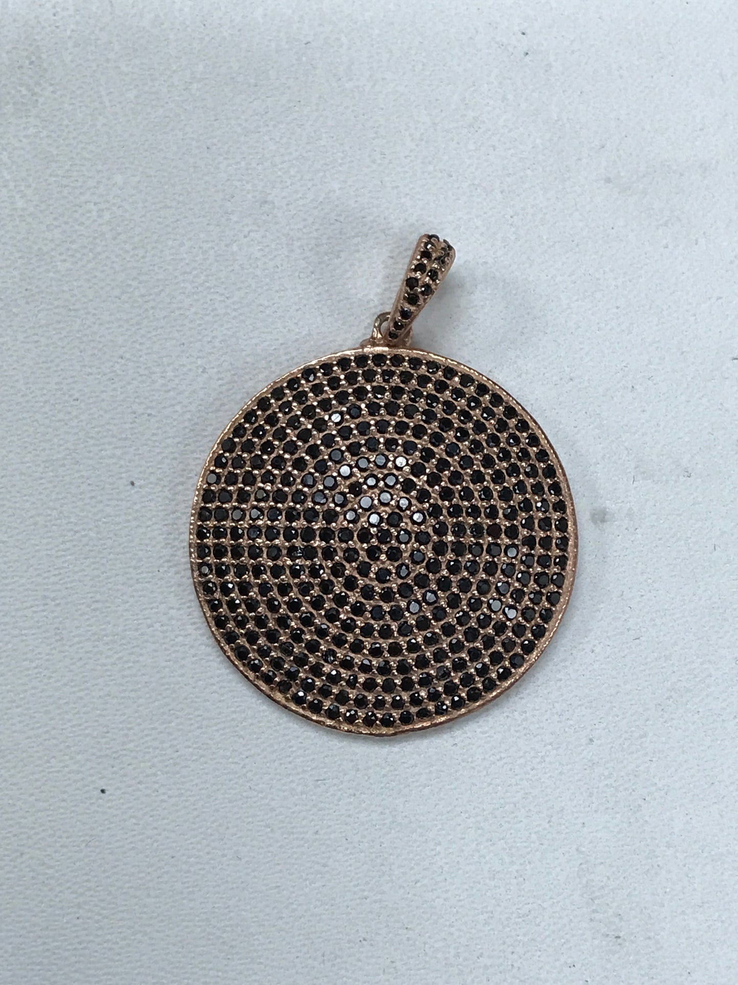 Round Shape Black Spinel Charm