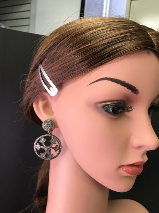 Round Art deco Diamond Earrings