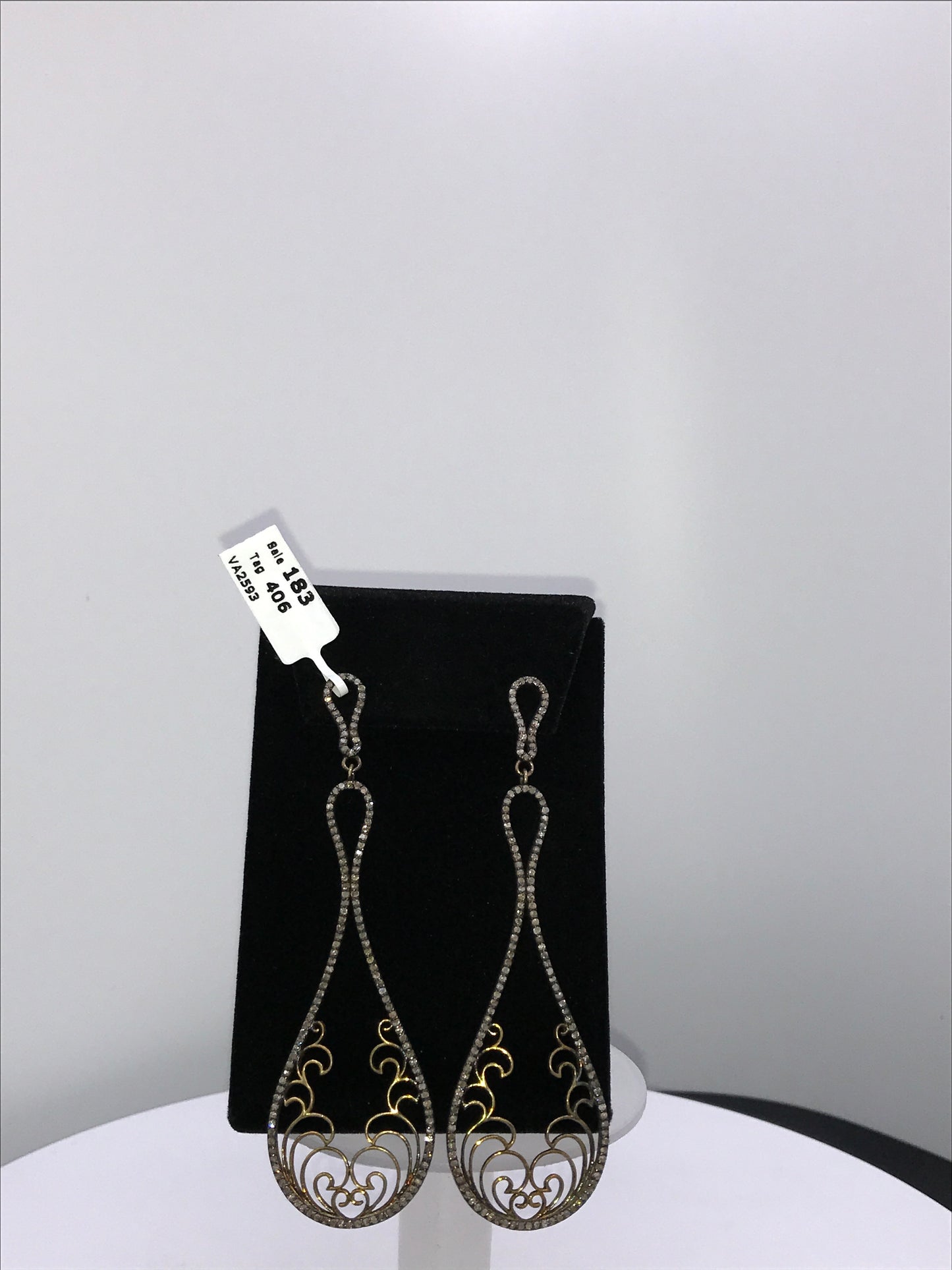 Drop Shape Long Diamond Earrings