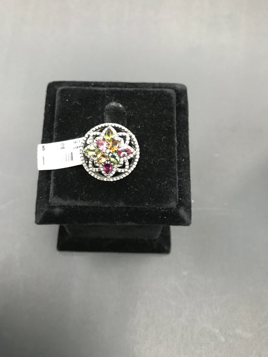 Diamond and Multi Tourmaline Rings