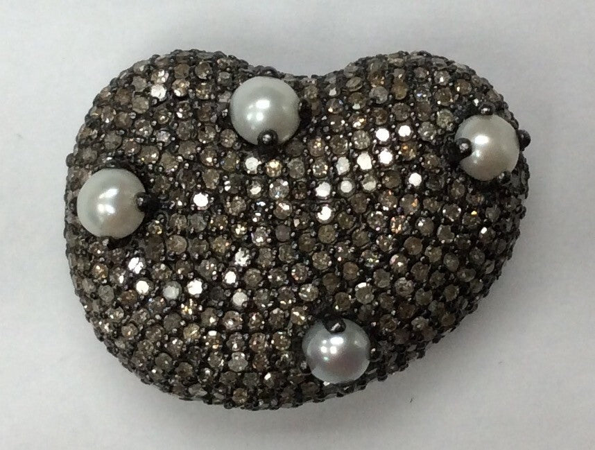 Nugget Shaped Diamond Pave Beads