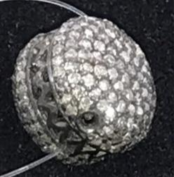 Round Pave Diamond Beads
