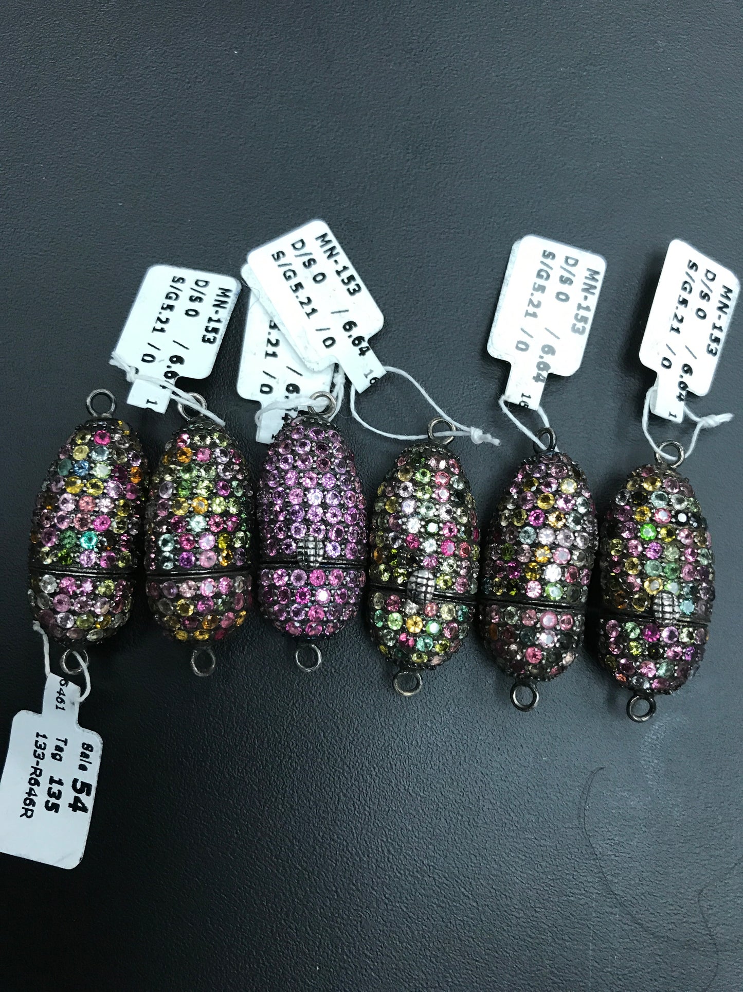 Nugget Long Oval Pave Beads and Locks