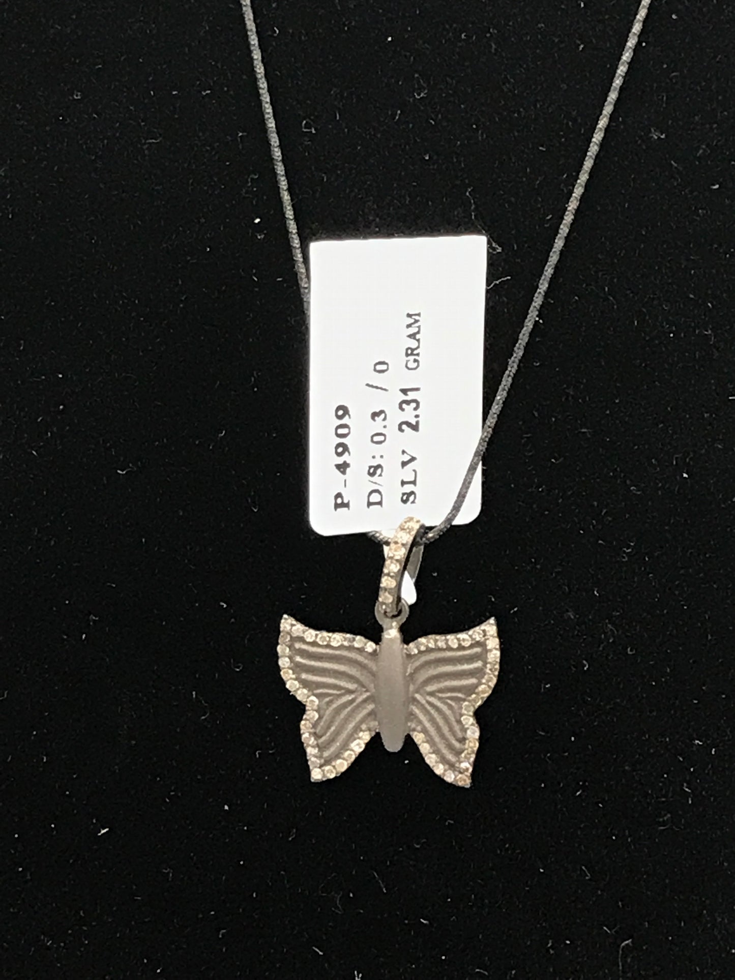 Butterfly Shape Diamond Charm .925 Oxidized Sterling Silver Diamond Charms, Genuine handmade pave diamond Charm .