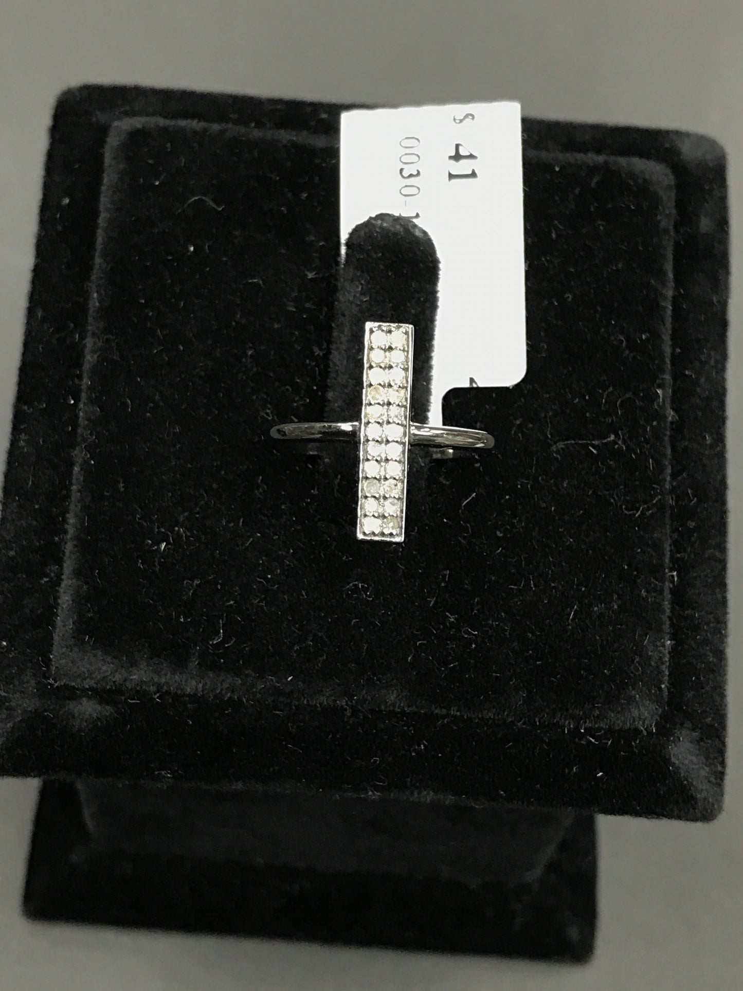 Pave Diamond Ring .925 Oxidized Sterling Silver Diamond Ring, Genuine handmade pave diamond Ring Size Approx 0.64"(4 x 16 mm)