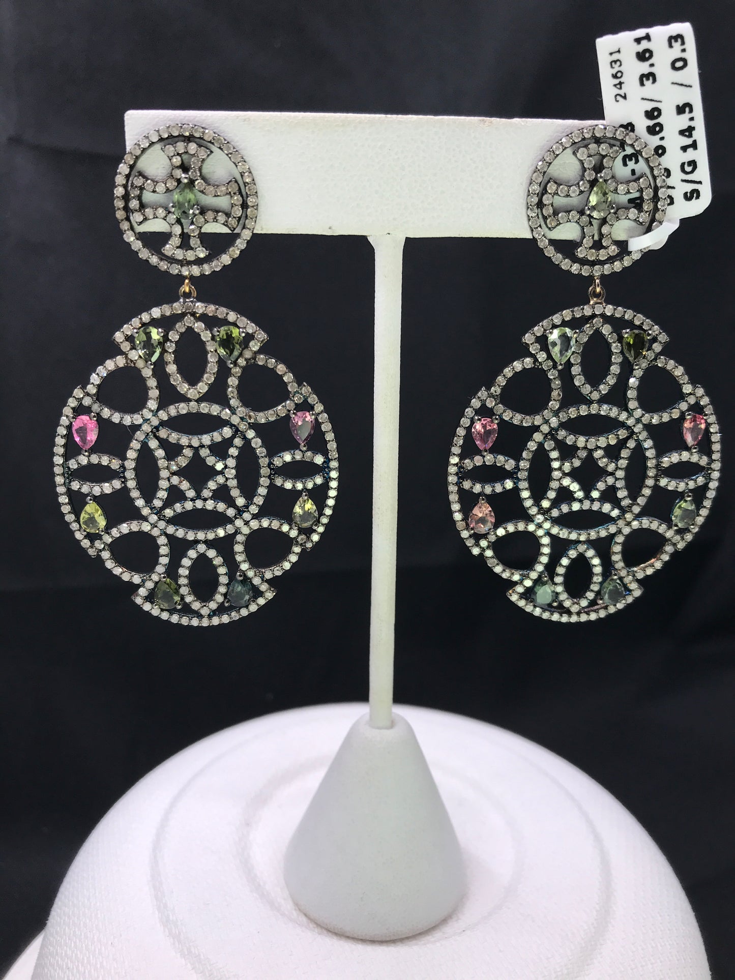 Diamond and Tourmaline Earrings