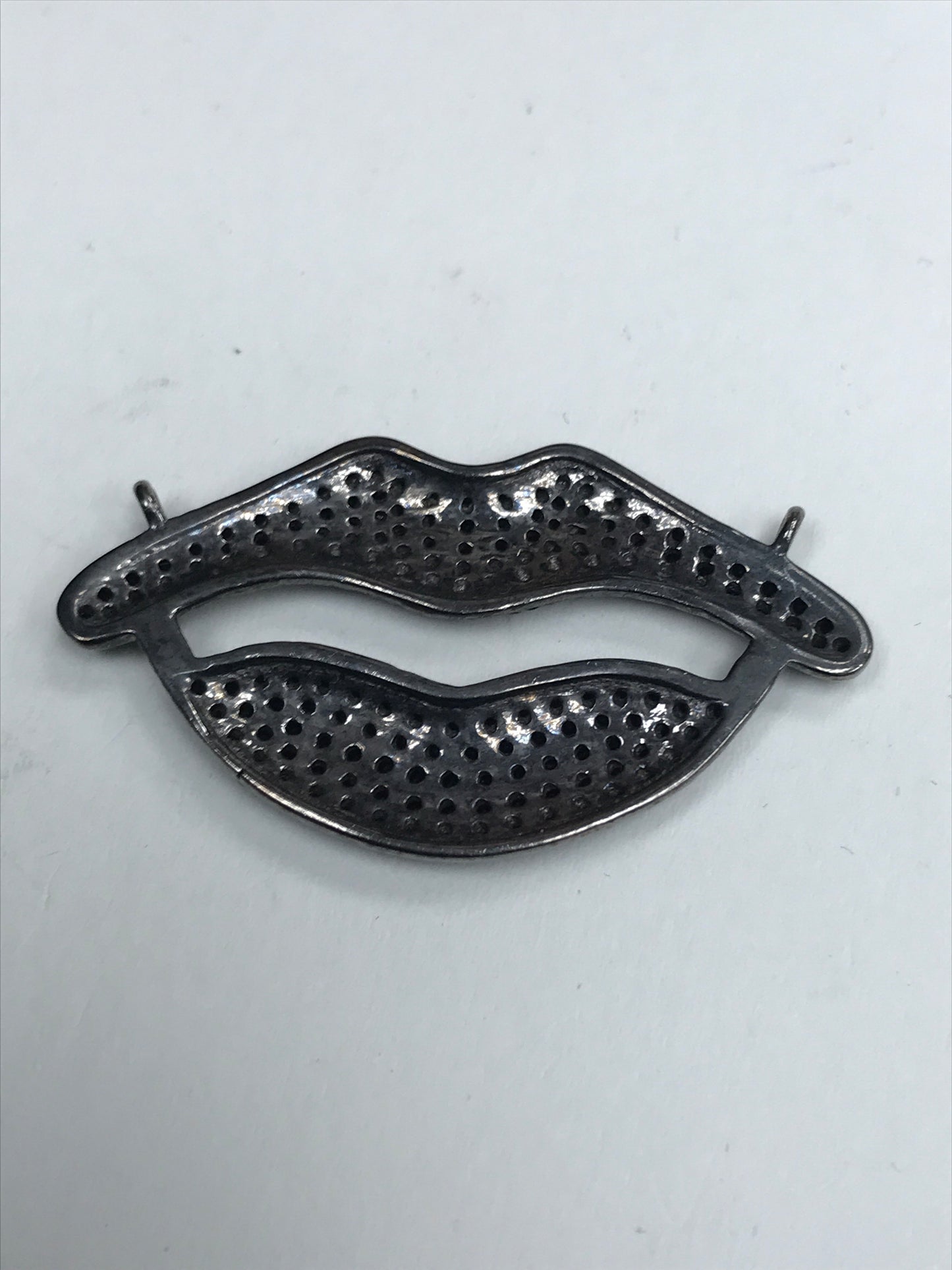 Lips White Topaz Charm