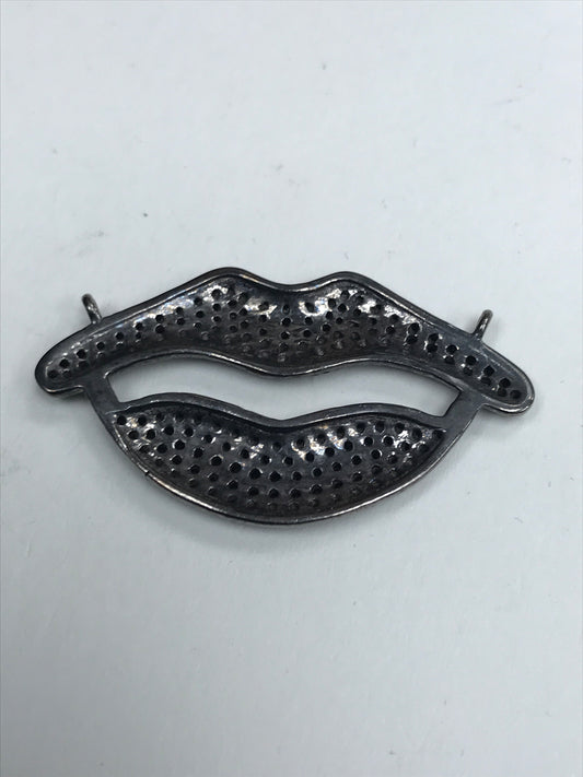 Lips White Topaz Charm