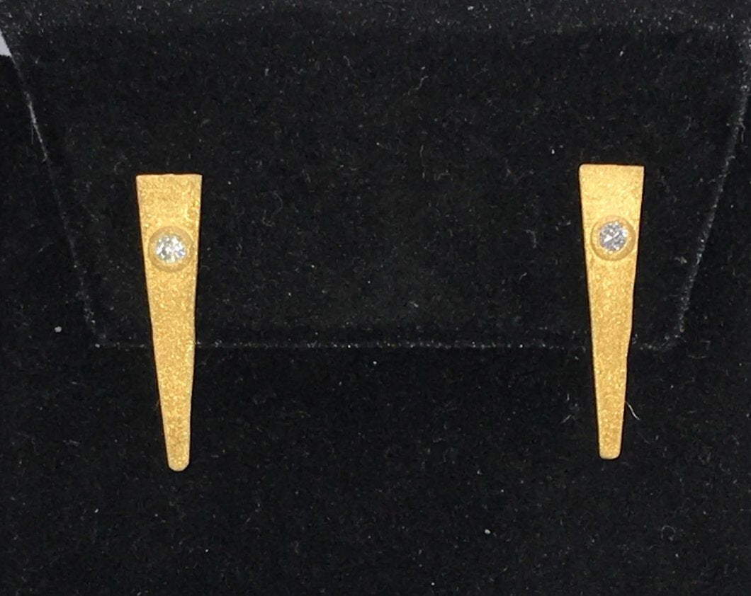 Triangle Shape Diamond Earring Studs