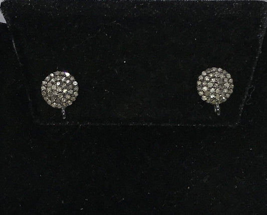 coin shape diamond earring studs