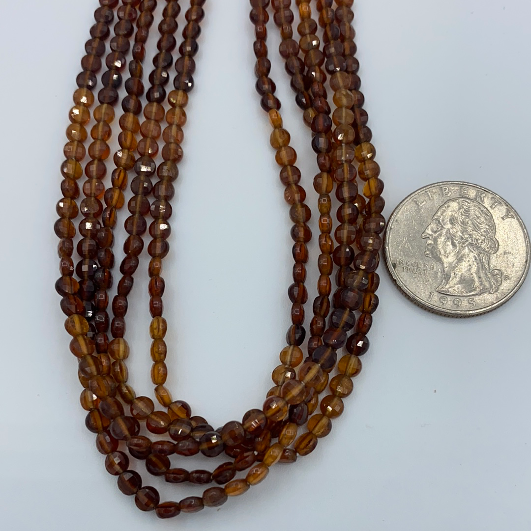 Garnet, Hessonite Garnet Faceted Beads Coin, Beads Coin Beads, Coin