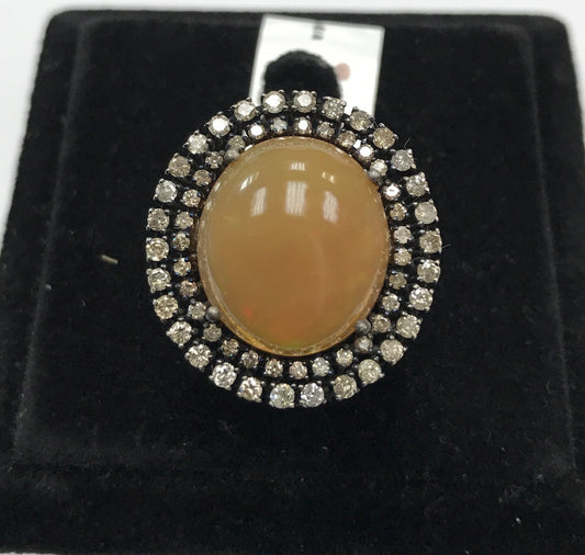 OPAL and DIAMOND RING