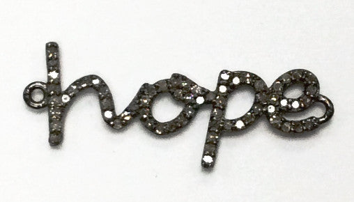 Hope Diamond Charm .925 Oxidized Sterling Silver Diamond Charms, Genuine handmade pave diamond Charm Size Approx 1.24"(31 x 12 MM)