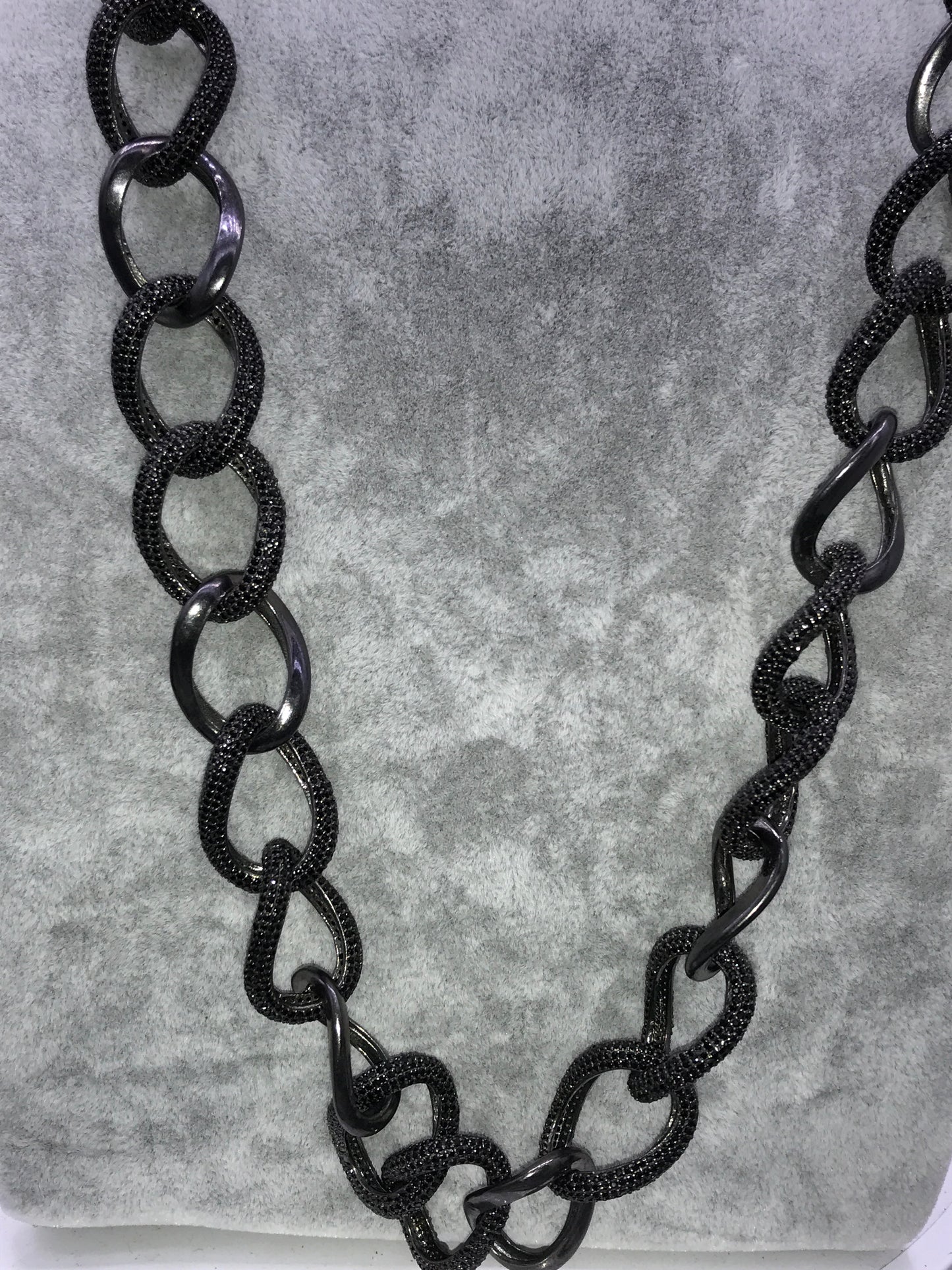 Black Spinel Chain Link Necklace