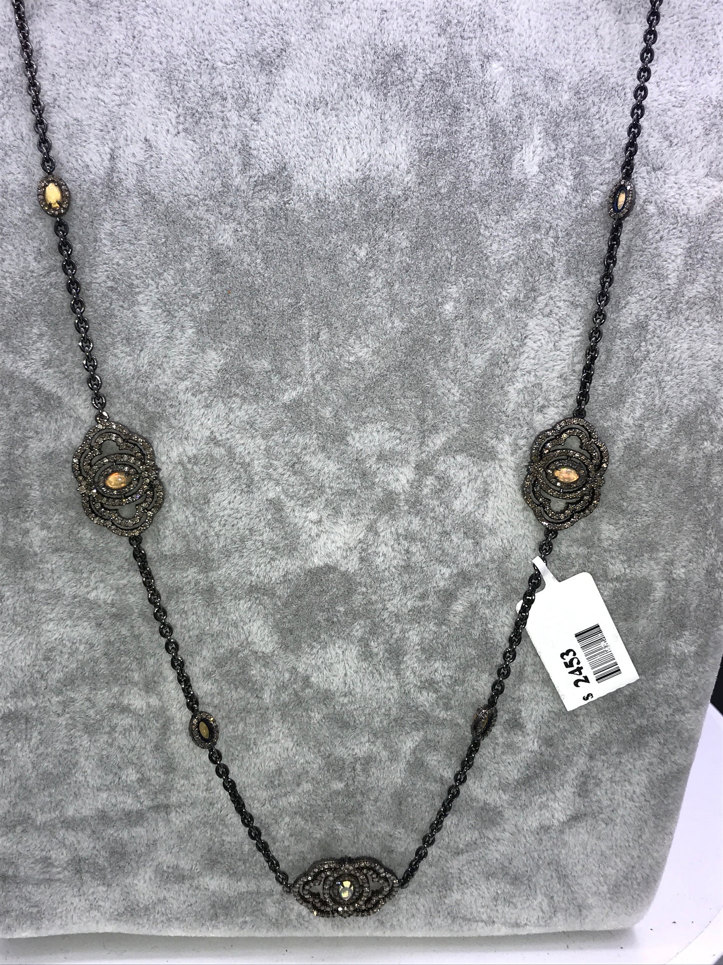 Opal Link Charm Necklace