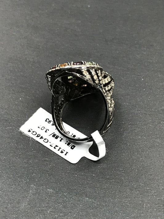 DIAMOND AND MULTI TOURMALINE RINGS